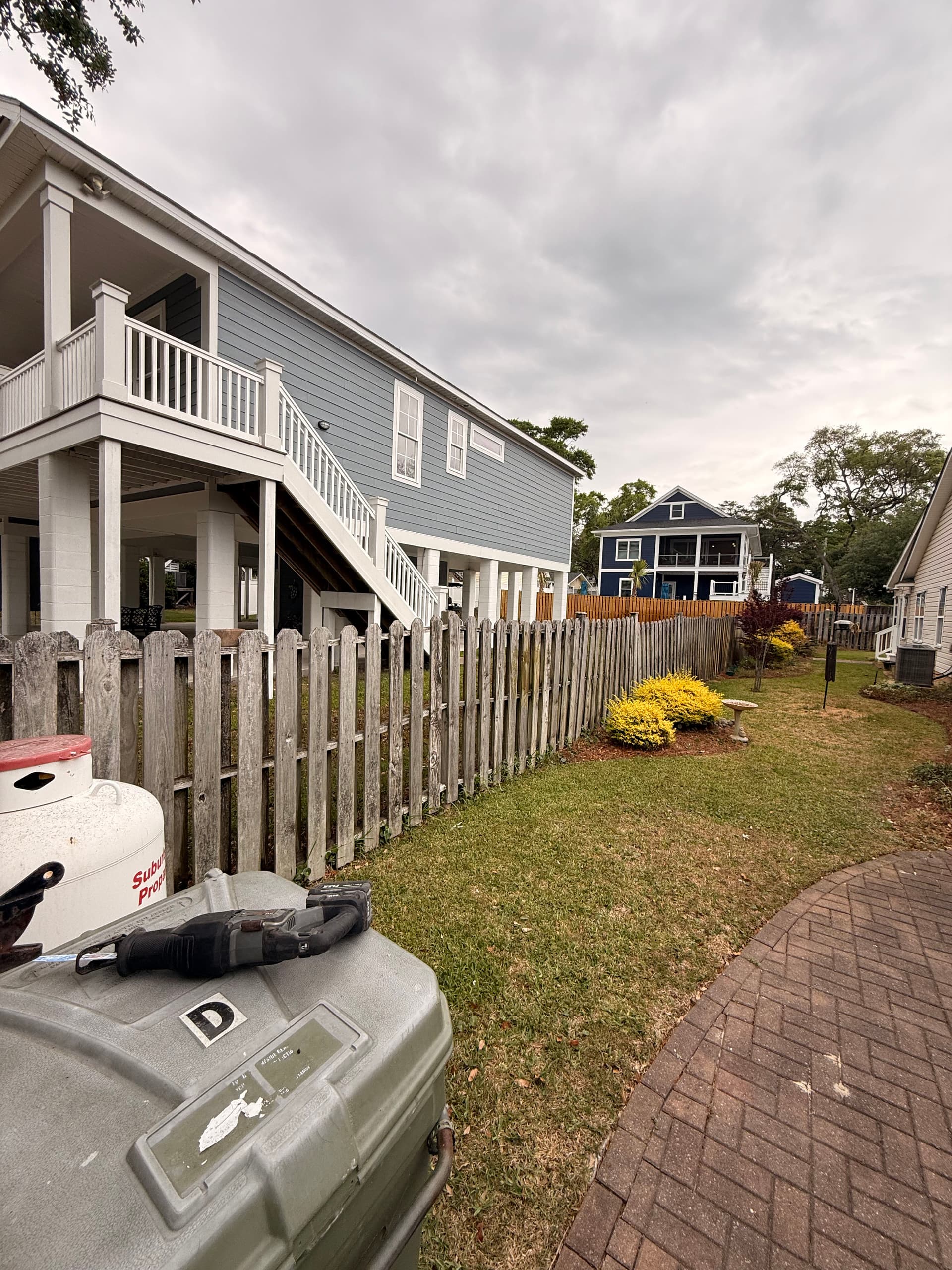 Gallery photos for Old Weathered Fence Replaced With Fresh Pressure-Treated Wood: Image #1